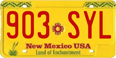 NM license plate 903SYL