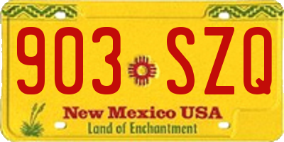 NM license plate 903SZQ
