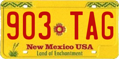 NM license plate 903TAG
