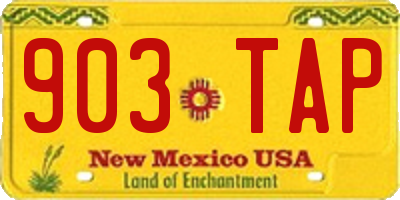 NM license plate 903TAP