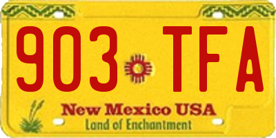NM license plate 903TFA