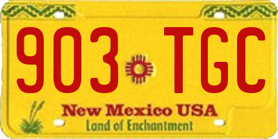 NM license plate 903TGC