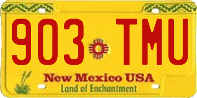 NM license plate 903TMU