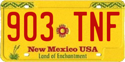 NM license plate 903TNF