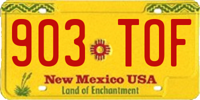 NM license plate 903TOF