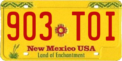 NM license plate 903TOI