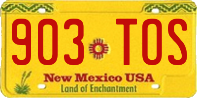 NM license plate 903TOS