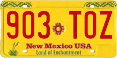 NM license plate 903TOZ