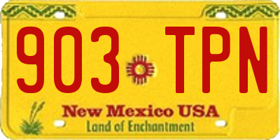 NM license plate 903TPN