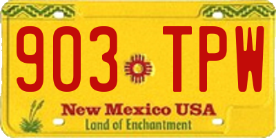 NM license plate 903TPW