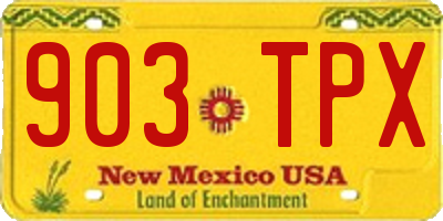 NM license plate 903TPX