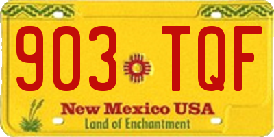 NM license plate 903TQF
