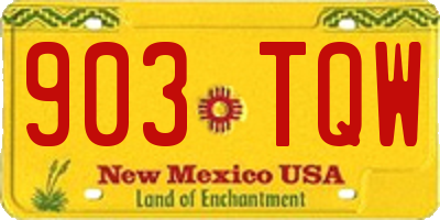 NM license plate 903TQW