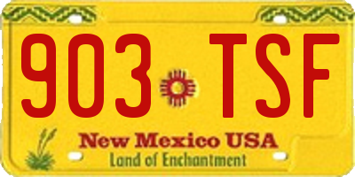 NM license plate 903TSF