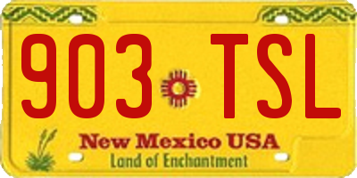 NM license plate 903TSL