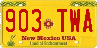 NM license plate 903TWA