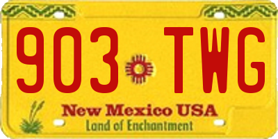 NM license plate 903TWG