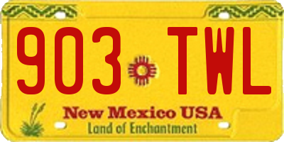 NM license plate 903TWL
