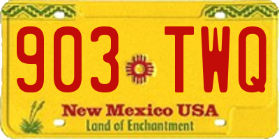 NM license plate 903TWQ