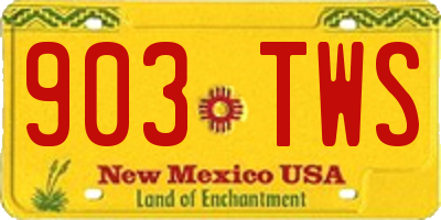 NM license plate 903TWS
