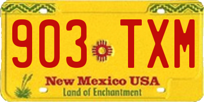 NM license plate 903TXM