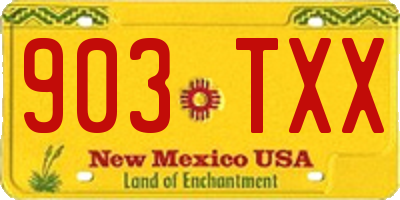 NM license plate 903TXX