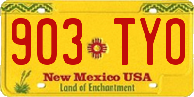 NM license plate 903TYO