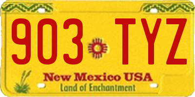 NM license plate 903TYZ