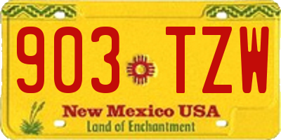 NM license plate 903TZW