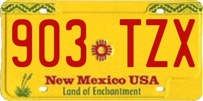 NM license plate 903TZX