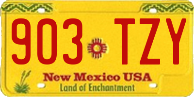 NM license plate 903TZY