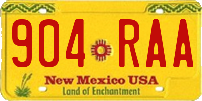 NM license plate 904RAA