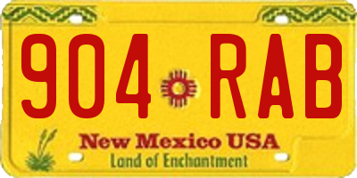 NM license plate 904RAB