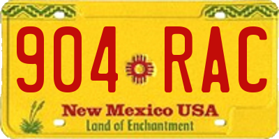 NM license plate 904RAC