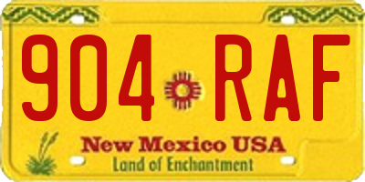 NM license plate 904RAF