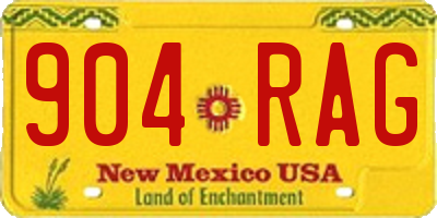 NM license plate 904RAG