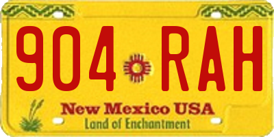 NM license plate 904RAH