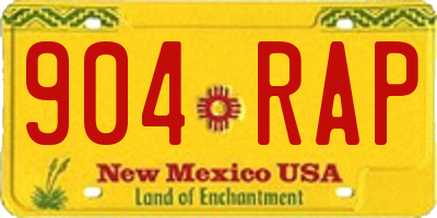 NM license plate 904RAP