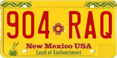 NM license plate 904RAQ
