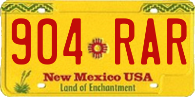 NM license plate 904RAR