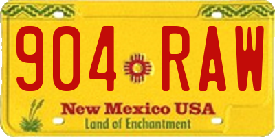 NM license plate 904RAW