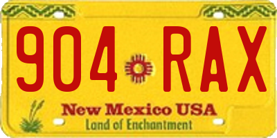 NM license plate 904RAX