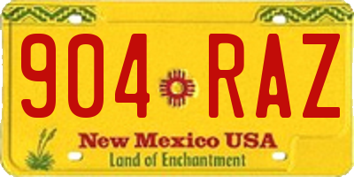NM license plate 904RAZ