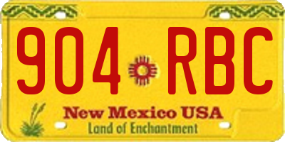 NM license plate 904RBC