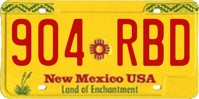 NM license plate 904RBD