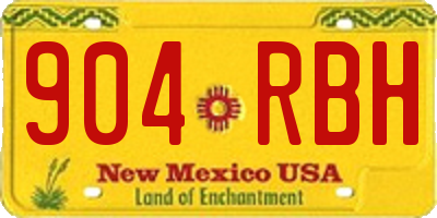 NM license plate 904RBH