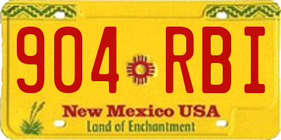 NM license plate 904RBI