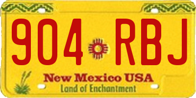 NM license plate 904RBJ
