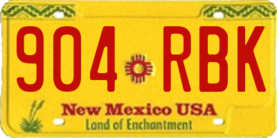 NM license plate 904RBK