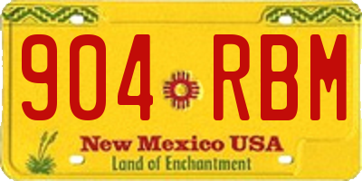 NM license plate 904RBM